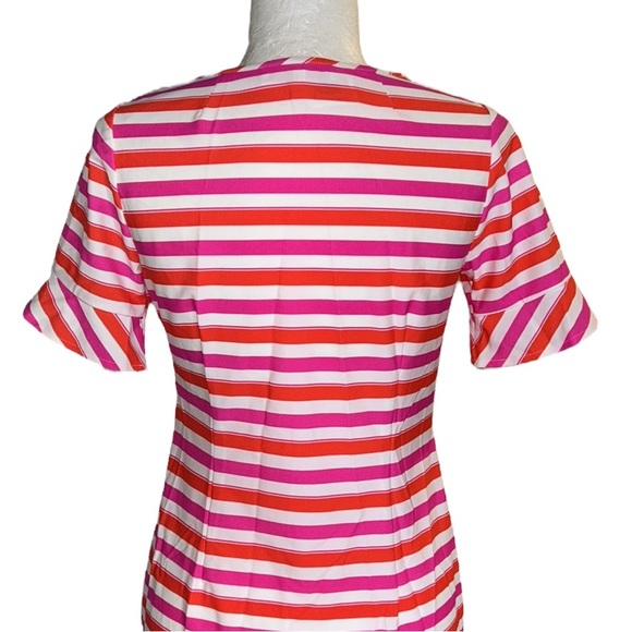 Jude Connally Nina Tonal Striped Orange & Hot Pink Mini Dress - XS - Picture 7 of 10